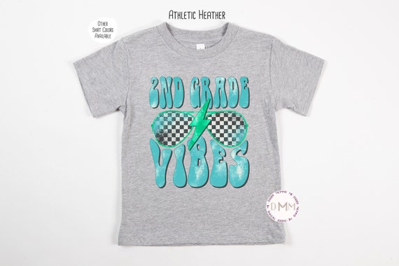 2nd Grade Vibes Retro Checkered Sunglasses Shirt Second Grade Shirt Boys Back To School Shirt First Day Of School Shirt Boy Cool Toddler Tee