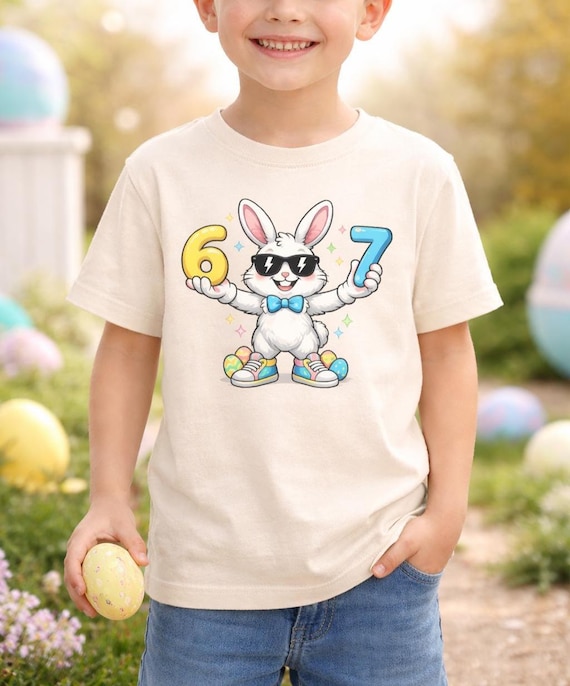 67 Easter Kids Shirt | 6 7 Bunny Toddler Youth Outfit
