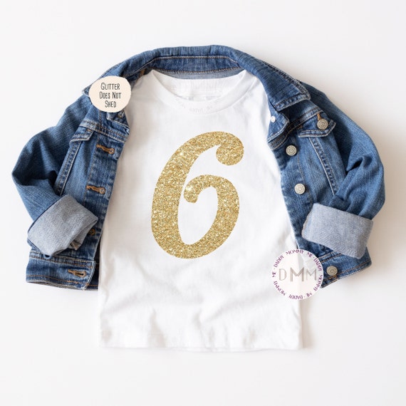 6th Birthday Shirt, 6 Glitter Birthday Shirt, Six Birthday Shirt, Six Year Old Birthday Shirt, Sixth Birthday Shirt, 6 Birthday Shirt Girl