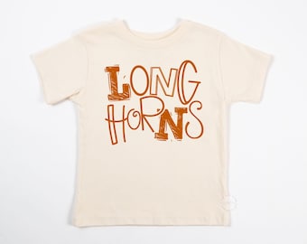 Longhorns Shirt for Kids, Football Youth T-Shirt, Burnt Orange Game Day Tee, Longhorn School Spirit Shirt for Boys and Girls