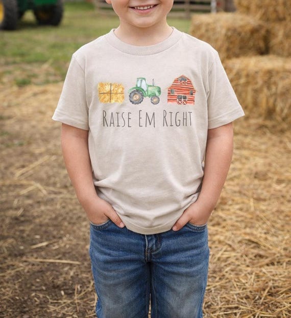 Farm Kid 'Raise Em Right' Shirt - Country Kids Tee
