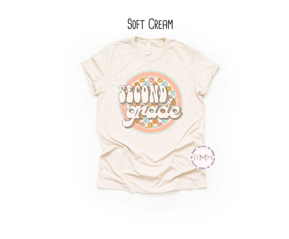 2nd Grade Teacher Shirt, Second Grade Retro Smile Shirt, Back To School Shirt, First Day Of School Shirt, Retro Teacher Shirt, Graphic Tee