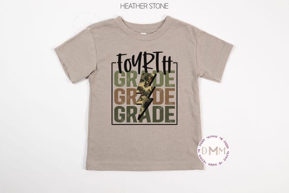 Fourth Grade Camo Shirt, 4th Grade Lightning Shirt, Back To School Shirt, First Day Of School Shirt Boys, 4th Grade Shirts For Boys School