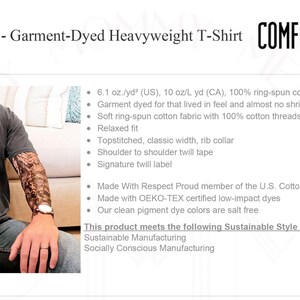 May include: A charcoal grey short-sleeve t-shirt with a crew neckline. The garment-dyed shirt features a relaxed fit, topstitched rib collar, and shoulder-to-shoulder twill tape. The text Comfort Colors 1717 is displayed alongside product specifications.