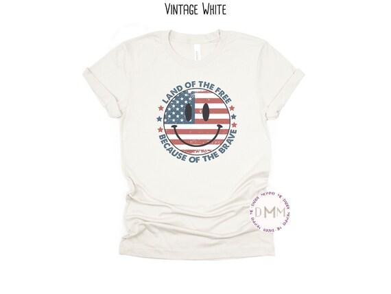 Land Of The Free Because Of The Brave Shirt 4th Of July Shirt Fourth Of July Graphic Tee July 4th Shirt Trendy America Shirt Retro July 4th