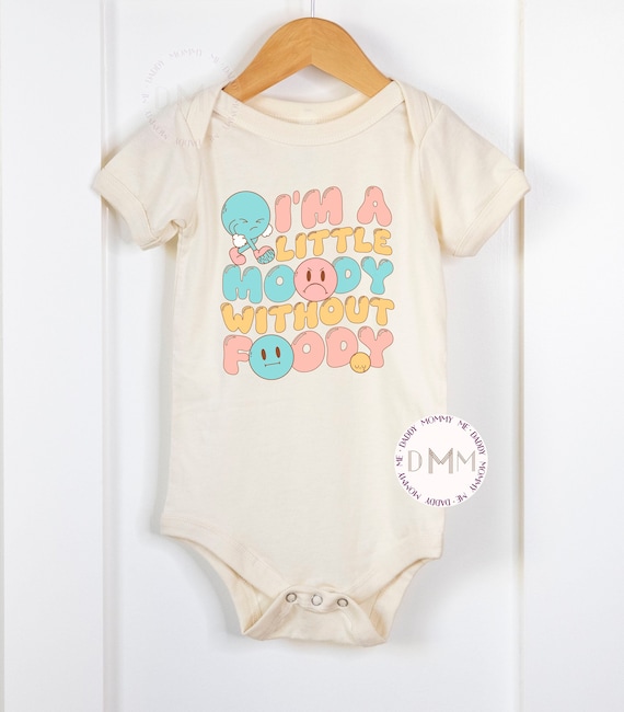 I'm A Little Moody Without Foody Onesie Funny Baby Outfit Funny Kid Shirt Toddler Tee Sarcastic Kid Graphic Tee Funny Baby Gift Baby Shower