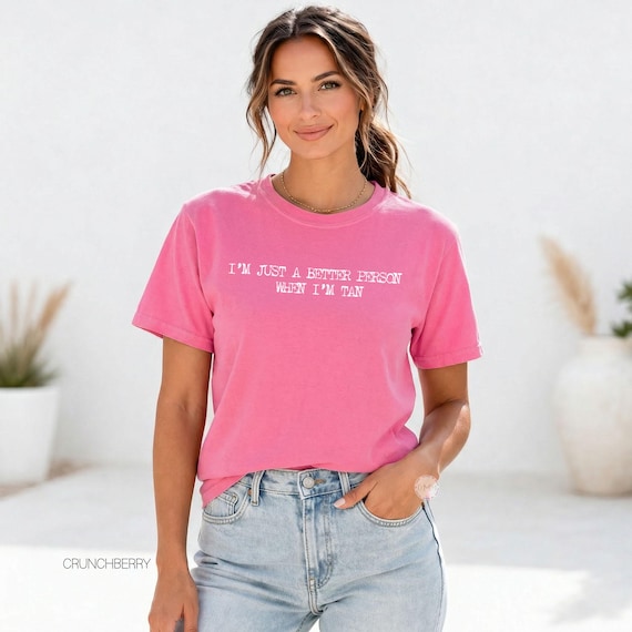 Funny Tan Shirt, Comfort Colors Summer Tee, Beach Vacation Graphic