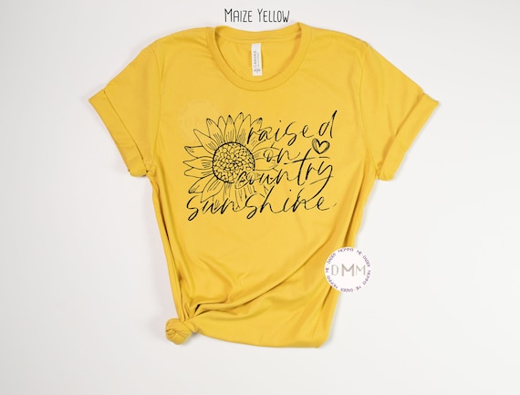Raised On Country Sunshine Shirt - Country Shirt Country Music Shirt Road Trip Shirt Unisex Southern Country Girl Shirt Country Concert Tee