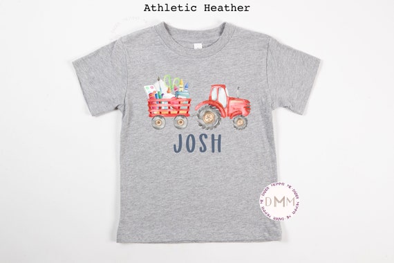 Personalized Back To School Shirt Kid Tractor Shirt First Day Of School Personalized Tractor Shirts For Boys Custom Kid Shirt Farm Boy Shirt