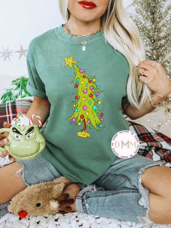 Comfort Colors Whimsical Christmas Tree Shirt, Christmas Shirt, Christmas Movie Shirt, Skinny Christmas Tree Shirt, Grinchmas Shirt Trendy