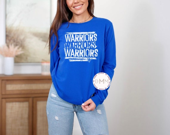 Warriors Shirt Long Sleeve Warriors School Shirt Warriors School Spirit Shirt Warriors Football Shirt Warriors Mom Shirt Warriors Mascot Tee