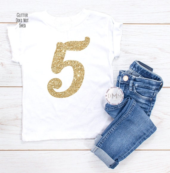 5th Birthday Shirt, 5 Glitter Birthday Shirt, Five Birthday Toddler Shirt, Five Year Old Birthday Girl Shirt, 5 Year Old Birthday Shirt Girl