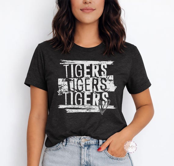 Distressed Tigers Mascot T-Shirt, Game Day School Spirit Tee