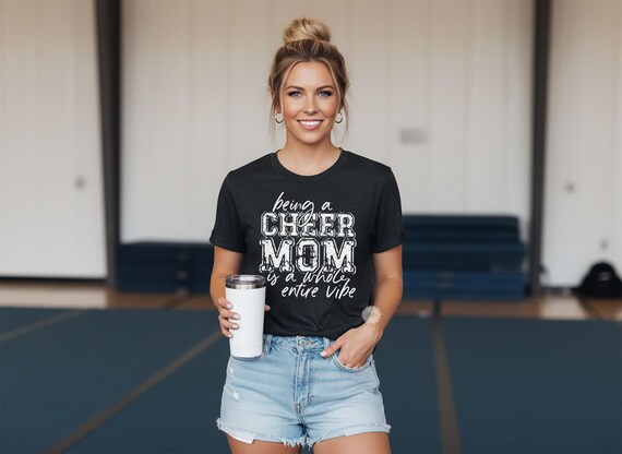 Cheer Mom Shirt, Distressed Vibe Tee, Game Day Apparel, Sports Mom Gift