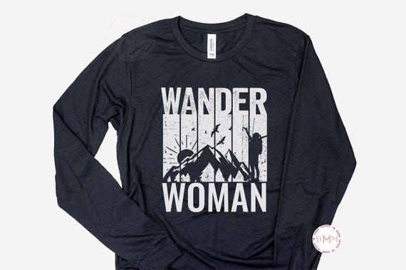 Wander Woman Long Sleeve Shirt - Adventure Hiking Graphic Tee