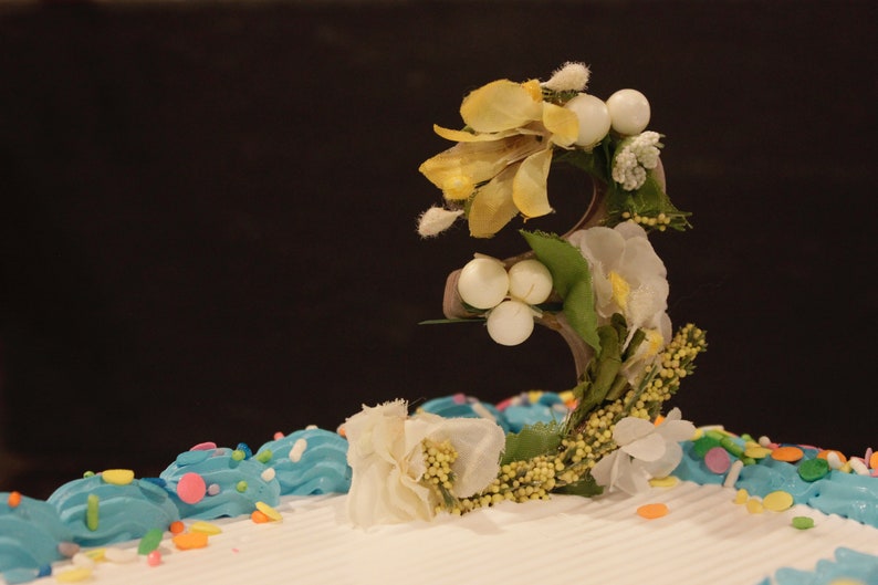 Floral Decorative Cake Toppers Birthday Cake Toppers Name Etsy