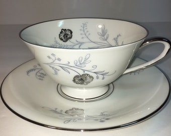 Bavaria Tirschenreuth Germany Footed Cup and Saucer-Enchanting Pattern-Perfect Condition