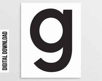 Letter G Poster Etsy