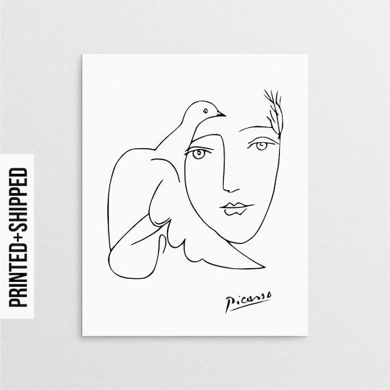 Picasso Poster Picasso Taube Druck Picasso Frau Taube Poster Etsy