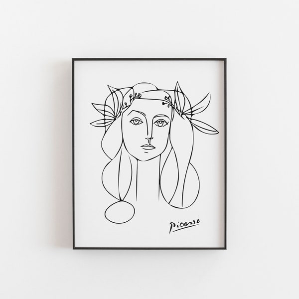 Picasso Print, Picasso Sketch, Picasso Poster, Picasso Sketch, Modern Minimalist,  Female Art, Scandinavian Print, Nordic Print, Pablo