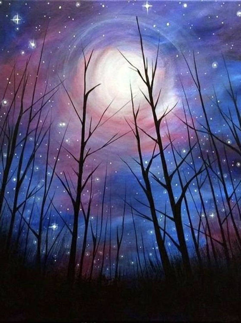Starry Night 5D Diamond Painting Full Square Drill Diamond DIY Cross Stitch UK