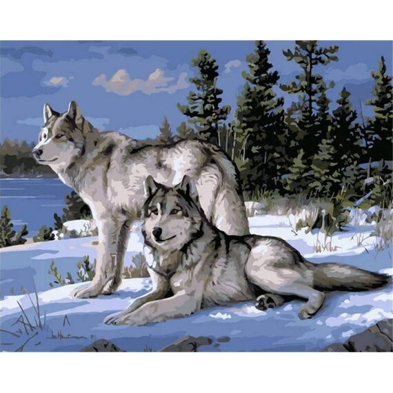 Diy Oil Painting By Numbers Wolf Frameless Paint By Number On Canvas Wall Pictures For Living Room Wall Art Home Decor