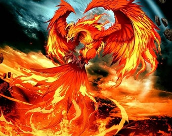 5D DIY Diamond Painting Fire Phoenix Mosaic Cross Stitch Full Square Drill 3D Diamond Painting kit Sticker Home Decoration Gifts
