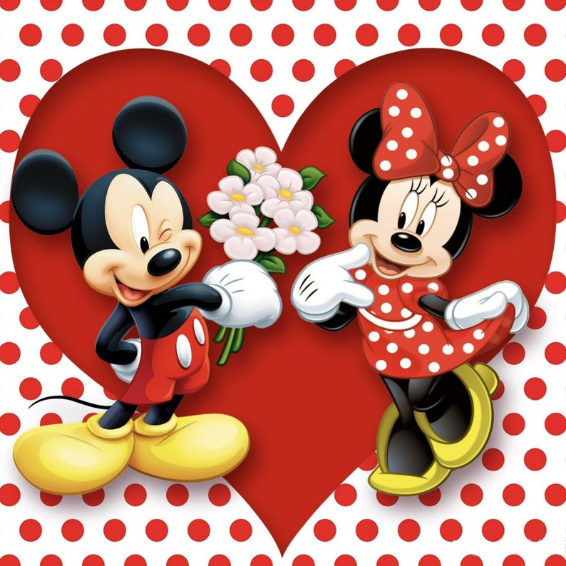 UK Mickey Love Minnie Full Drill 5D Diamond Painting Embroidery Cross Stitch ST