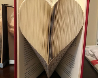 Large heart folded book art