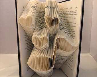 Music note folded book art