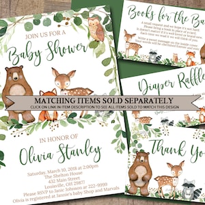 Woodland Baby Shower Game, Animal game, Woodland Neutral Forest Animals Printable Instant Download, Matches invitation 0016 image 10