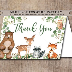 Woodland Baby Shower Wishes for Baby sign & card, Gender Neutral Woodland Animals activity, Digital Printable, Matches Invitation 0016 image 10