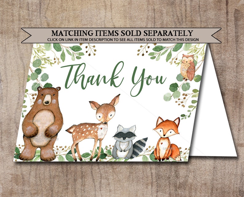 Woodland Baby Shower Wishes for Baby sign & card, Gender Neutral Woodland Animals activity, Digital Printable, Matches Invitation 0016 image 10