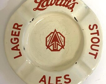 Cendrier Labatt's Stout Ales Lager en porcelaine émaillée vintage
