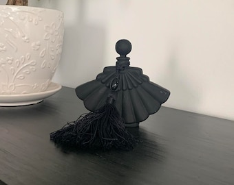 Flacon de parfum Art Déco en verre satiné noir