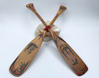 Pair of Curve Lake Miniature Painted Paddles - Great Gift Idea