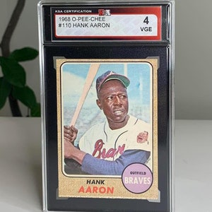 Carte de baseball O-Pee-Chee #110 Hank Aaron Atlanta Braves 1968