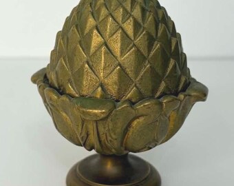 Grote vintage massief messing dennenappel Fin