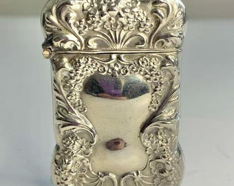 Antique Art Nouveau Match Safe With Lady & Embellishment Sterling ...