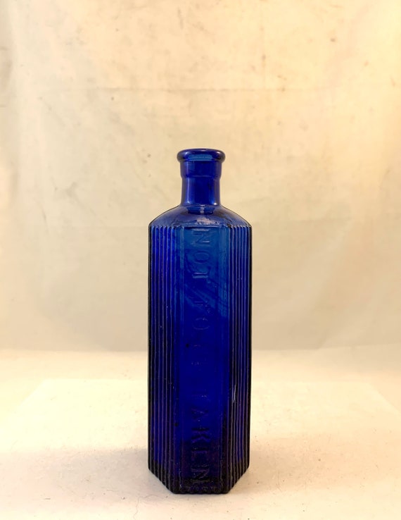 Vintage Glass Poison Bottle - 6.5"