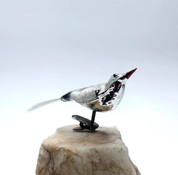 Antique German Mercury Glass Bird Christmas Ornament