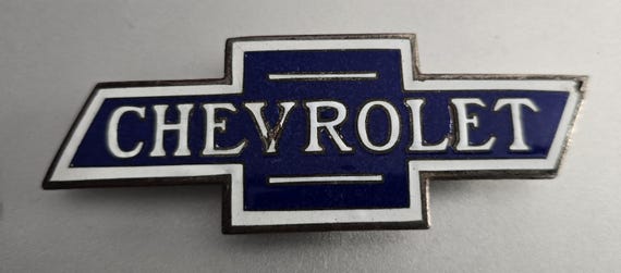 Vintage Enamel Chevrolet Vehicle Badge