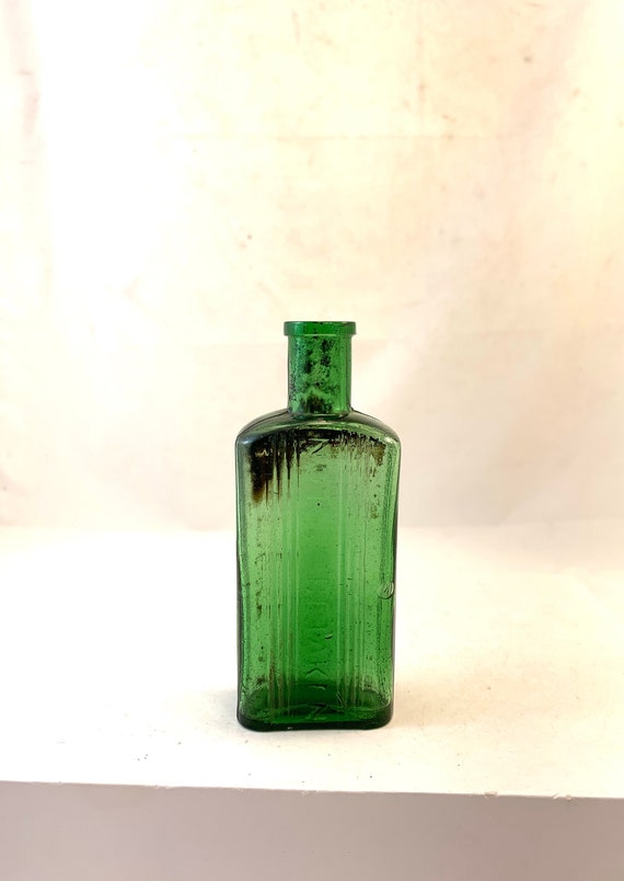 Vintage Glass Poison Bottle - 5"