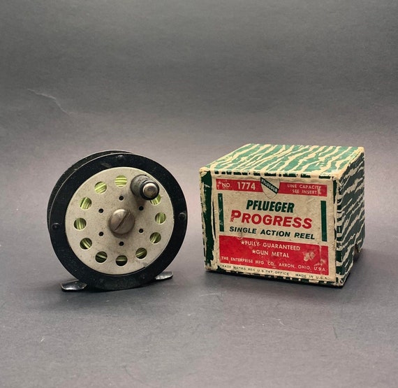 Vintage New Old Stock Pflueger Progress No. 1774 Fly Fishing Reel with Original Box