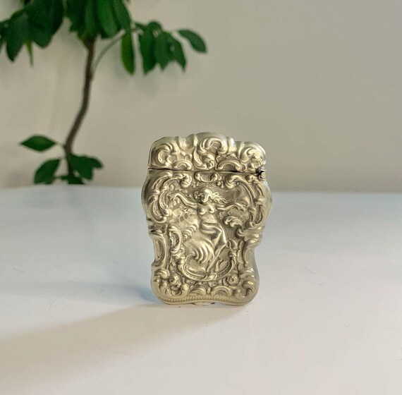 Antique Art Nouveau Silveroin Nude Beauty Match Safe