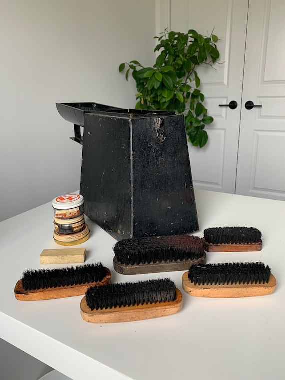 Vintage Travel Shoe Shine Stand and Carrying Case