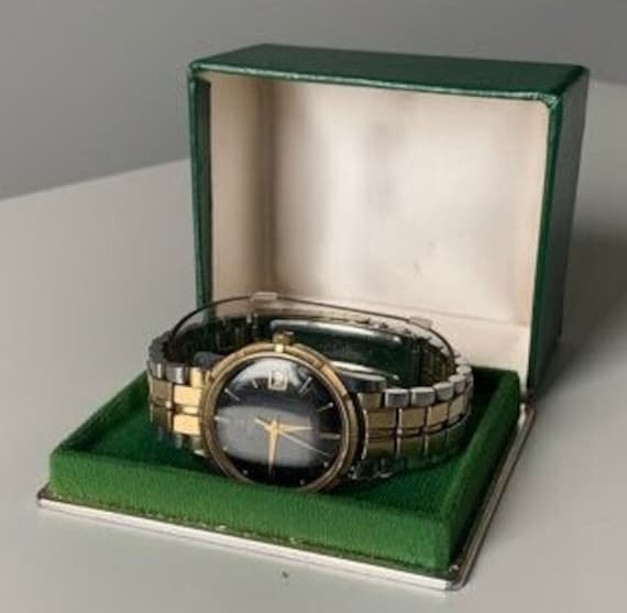 Gruen Geneve 25 Jewel Precision Autowind Water Resistant Two Tone Stainless Steel Watch in Original Box