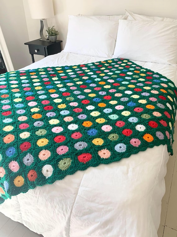 Hand Crocheted Afghan with Scalloped Edge