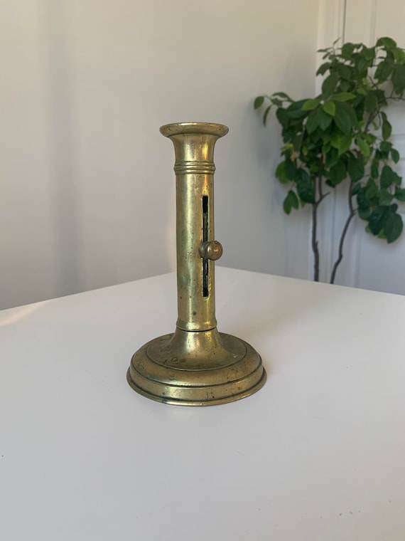 Antique Georgian Ejector Brass Candlestick