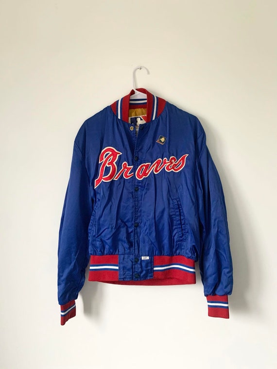 Vintage Atlanta Braves Major League Baseball Satin Jacket by Shain of Canada - Size Large